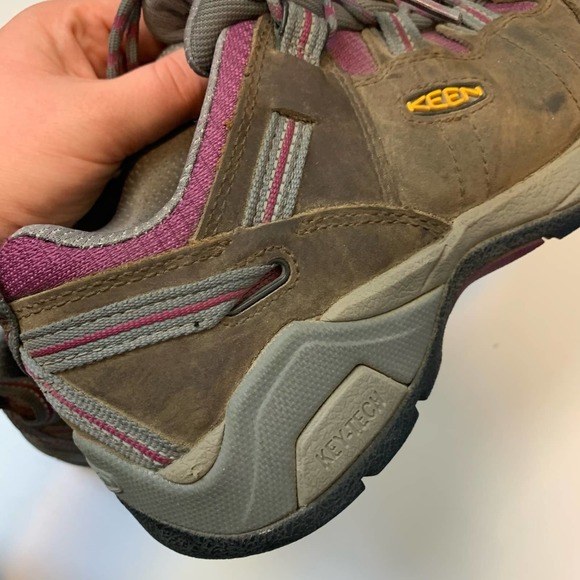 Keen Shoe Size 8M Lace-up Key-Tech Brown Closed-toe Hiking Oil & Slip - Picture 8 of 15